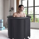 HAOYYE Ice Bath Tub for Athletes with Lid 105 Gallon Cold Plunge Tub for Recovery Portable Multi Layered Black Ice Soaking Tub for Sports Muscle Therapy Post Workout Outdoor Indoor Use